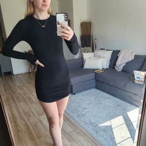 Long Sleeve Bodycon Dress - Black